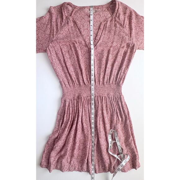 Faherty Montara Dress Size Medium Mauve Leaf Floral Feminine Vacation Casual - Picture 10 of 10